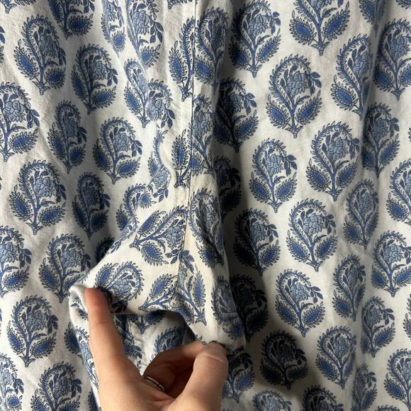 J. Crew Short Sleeve Linen Blend Pajama Set Bouquet Block Print Women's Large - Picture 13 of 13